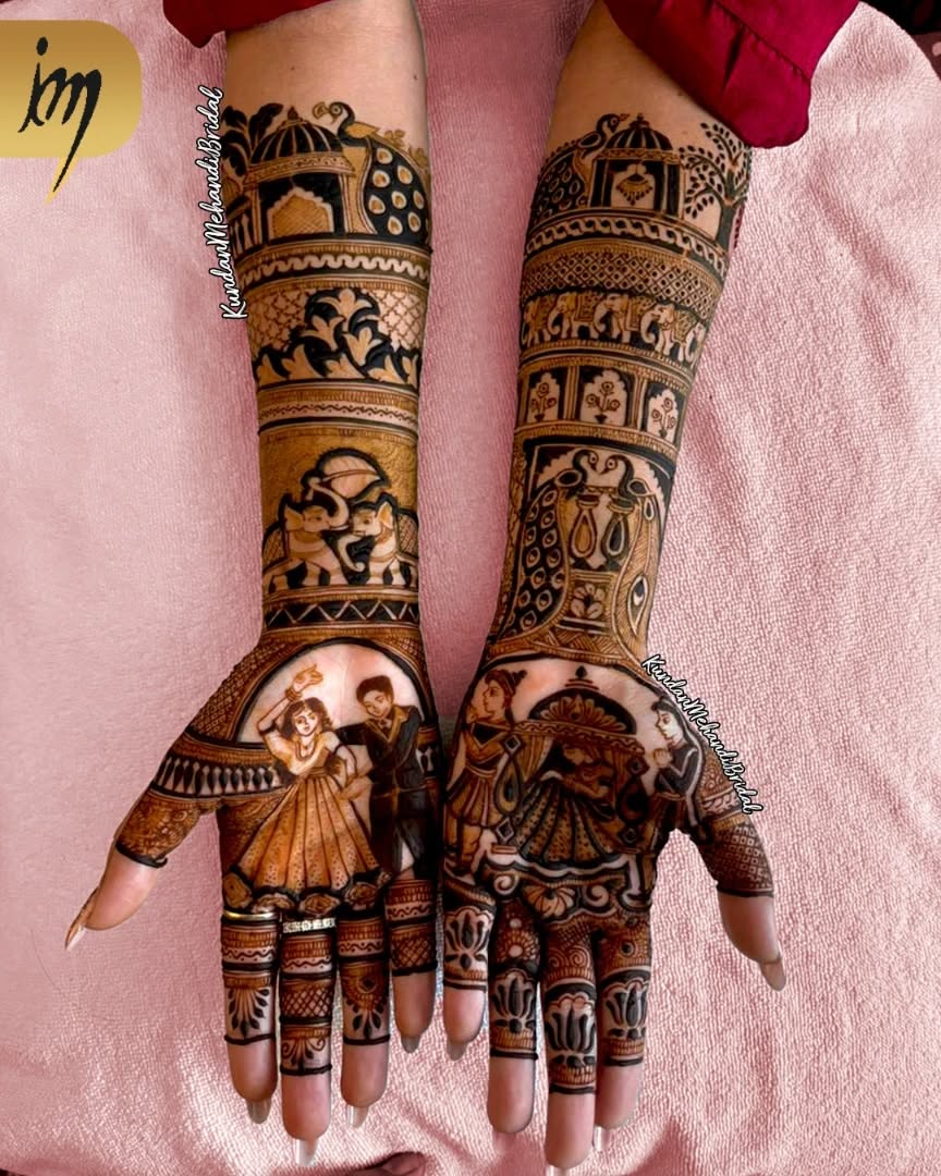 Elegant Bridal Front Hand Mehandi Design