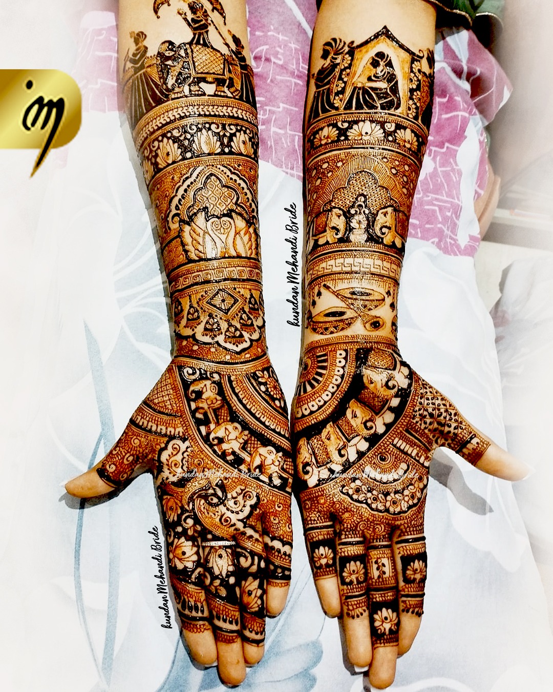 Unique Bridal Palm Mehandi